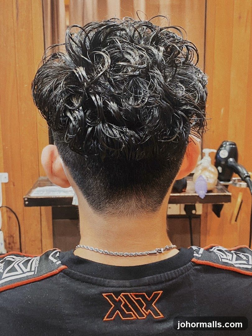 Man's Curly Haircut