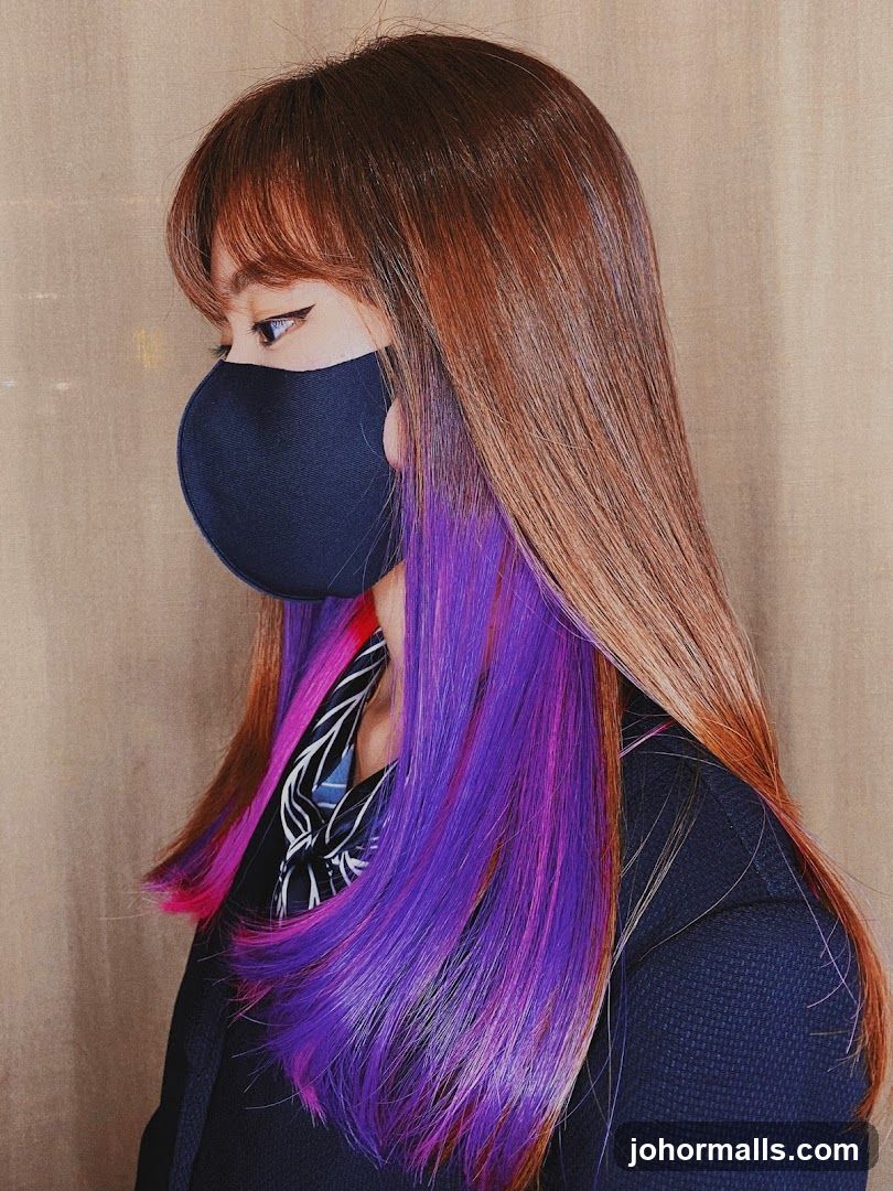 Woman with colorful hair