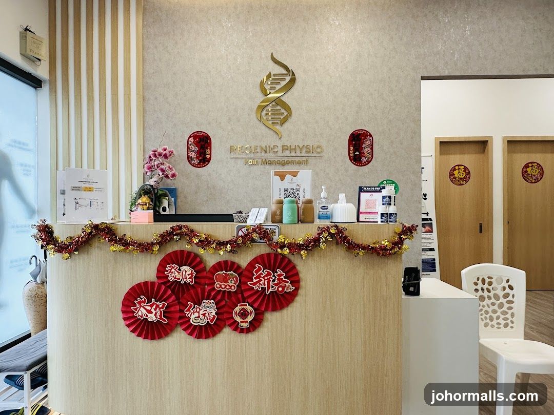 Reception Desk with Chinese New Year Decorations