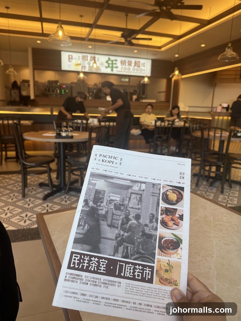 Menu at Pacific Kopi