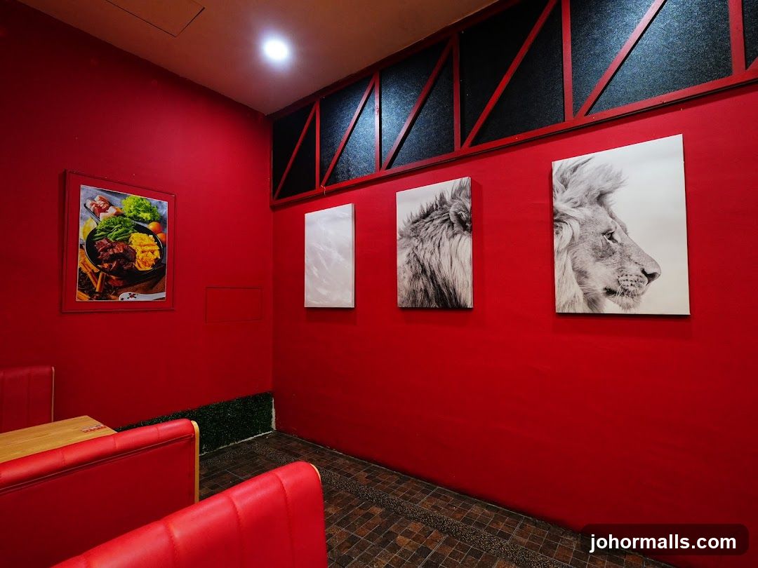 Restaurant Interior with Lion Art