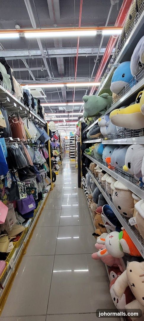 Store Aisle with Plush Toys and Bags