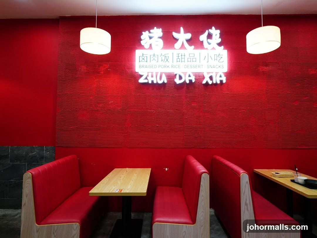 Restaurant Interior with Neon Sign