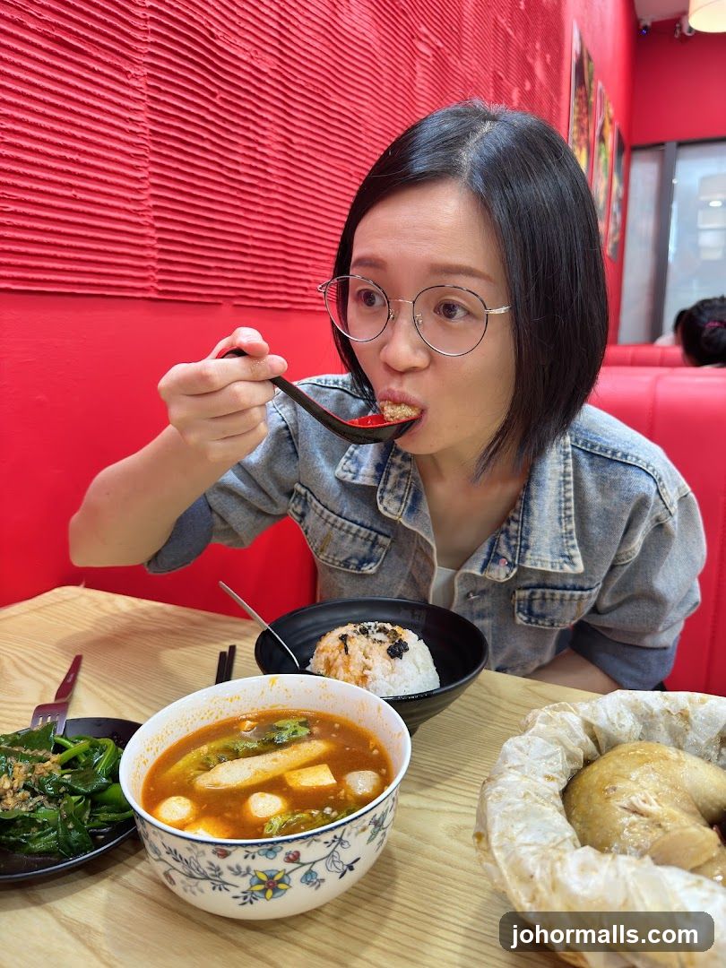 Woman Eating a Meal