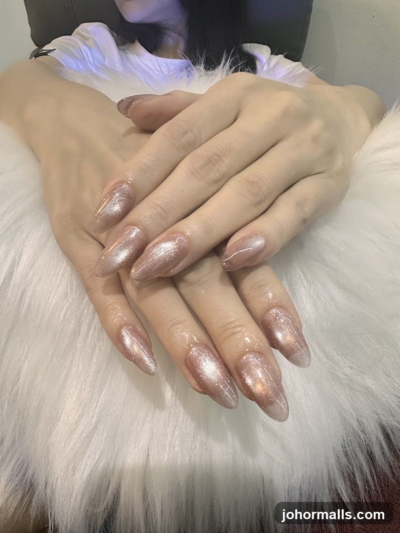 Sparkling Cat Eye Nails