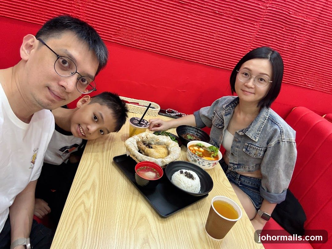 Family enjoying a meal