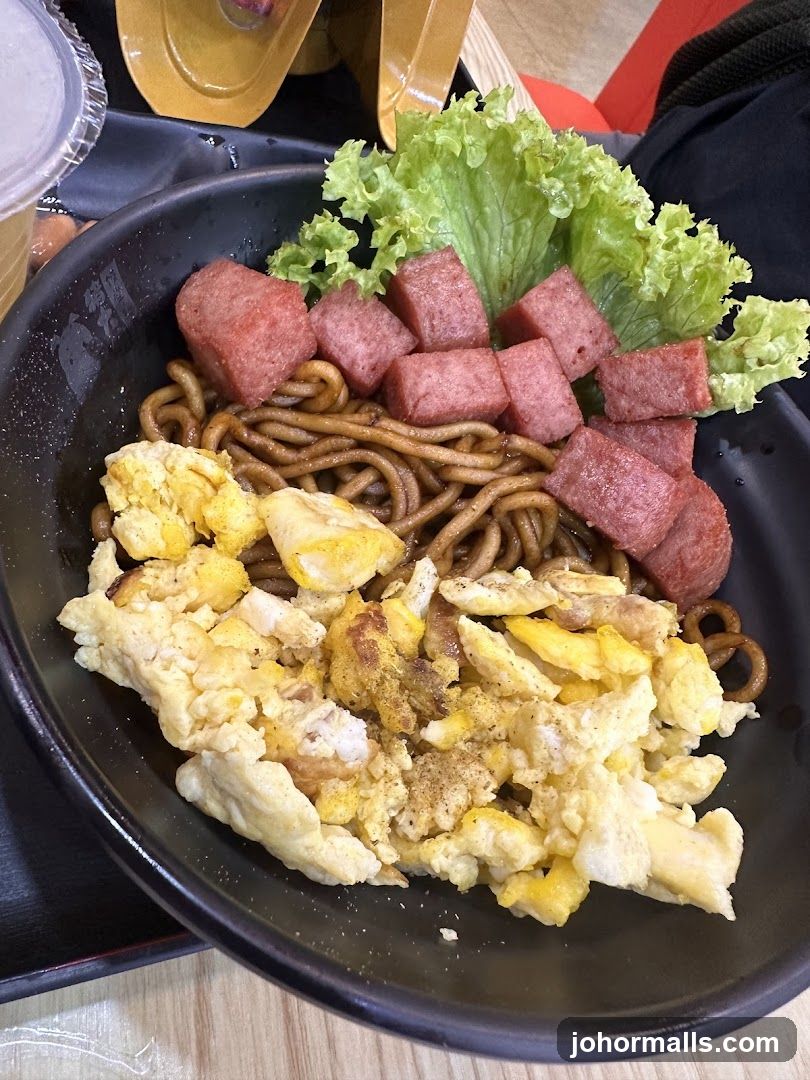Noodles with Spam and Scrambled Eggs