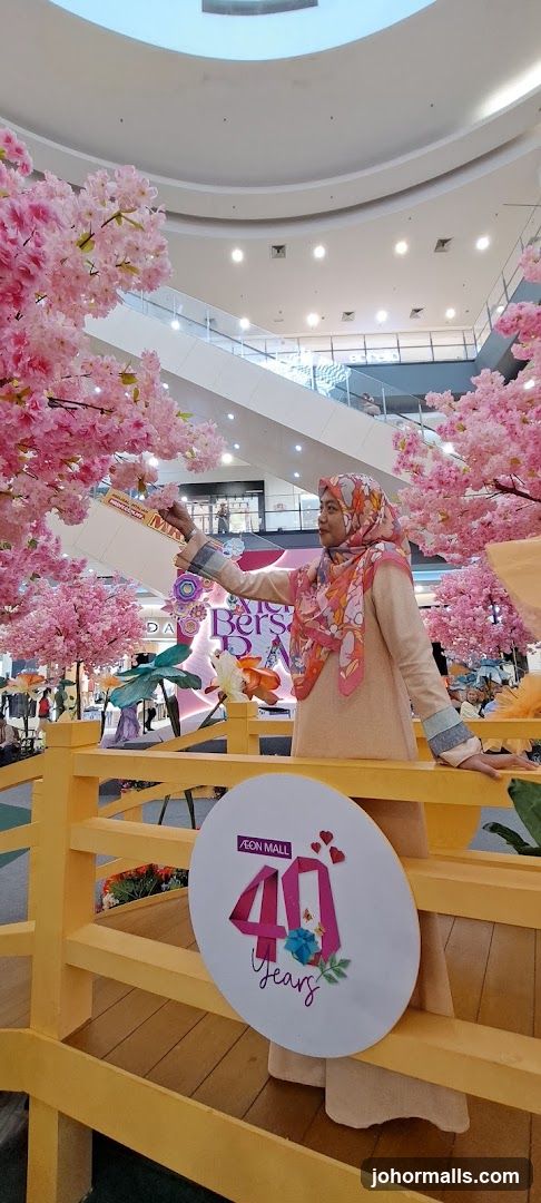 Mall Decoration with Woman and Cherry Blossoms