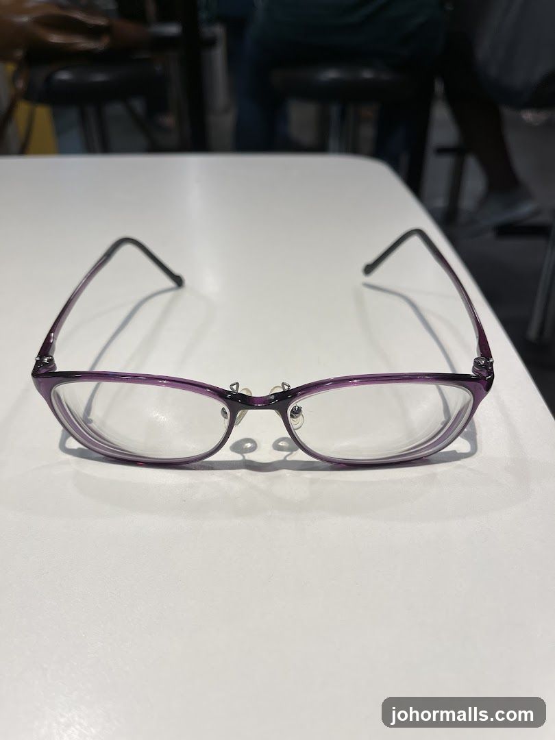 Eyeglasses on a table
