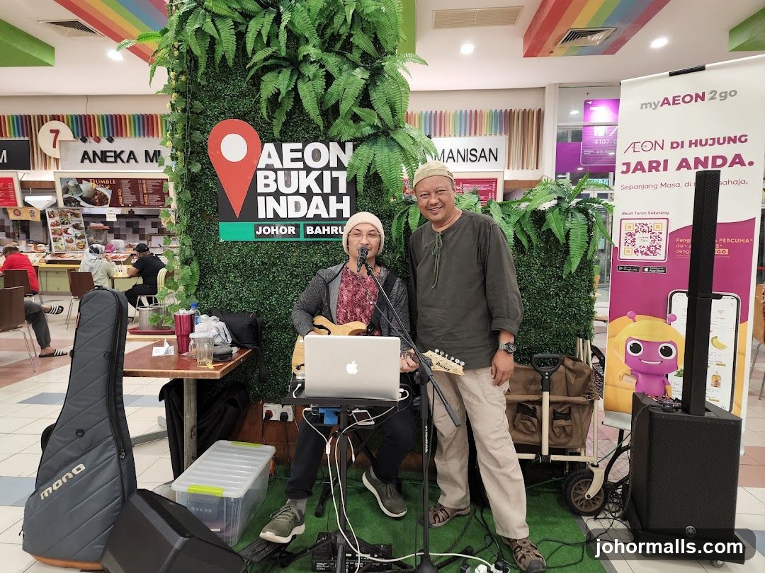 Musicians performing in a mall