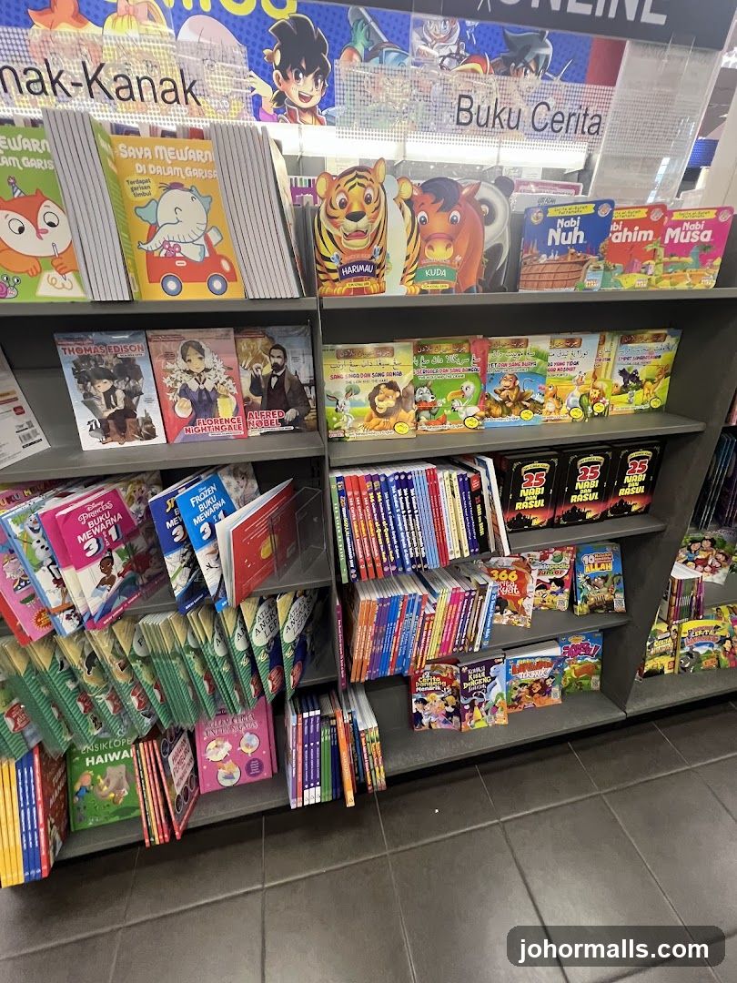 Bookshelves filled with children's books