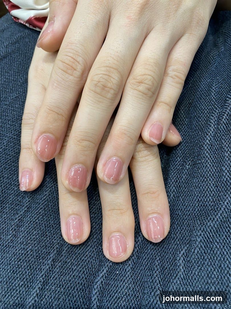 Nails with Sheer Pink Polish
