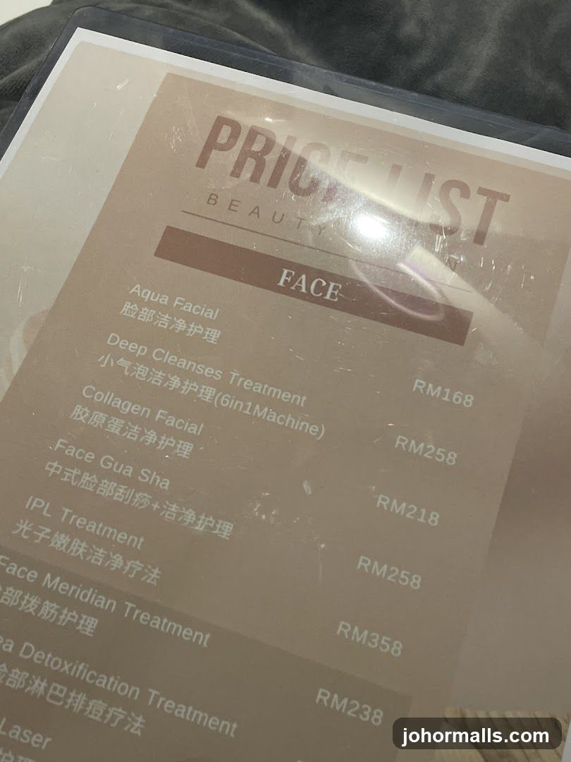 PRICE LIST BEAUTY FACE