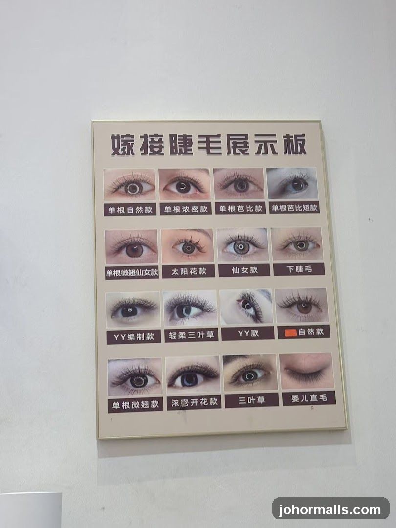 Eyelash Extension Styles Display Board