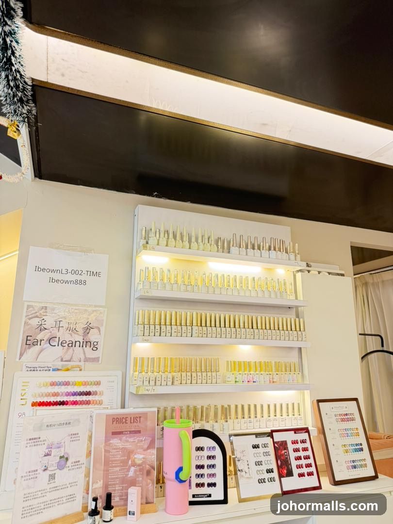 Nail Polish Display and Price List
