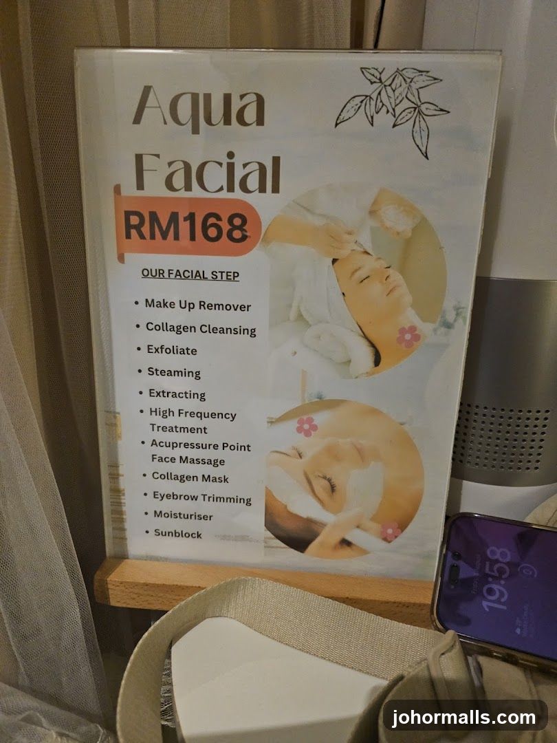 Aqua Facial Menu