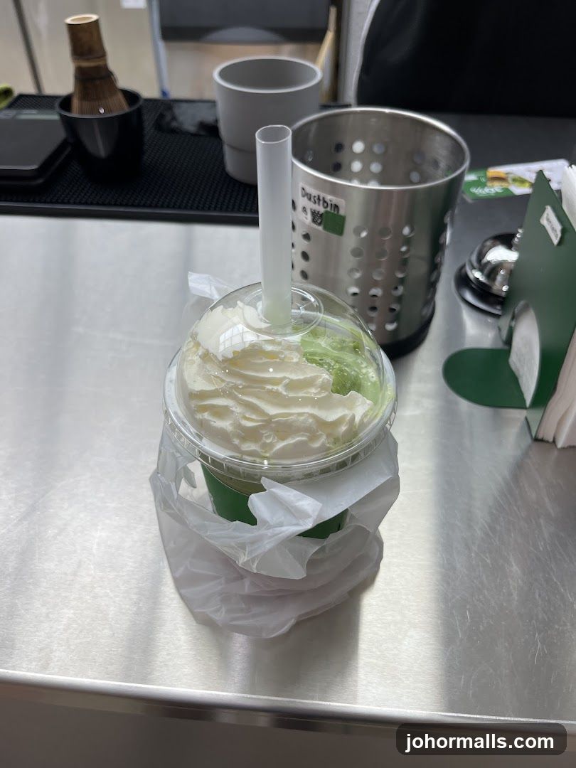 Matcha Drink with Whipped Cream