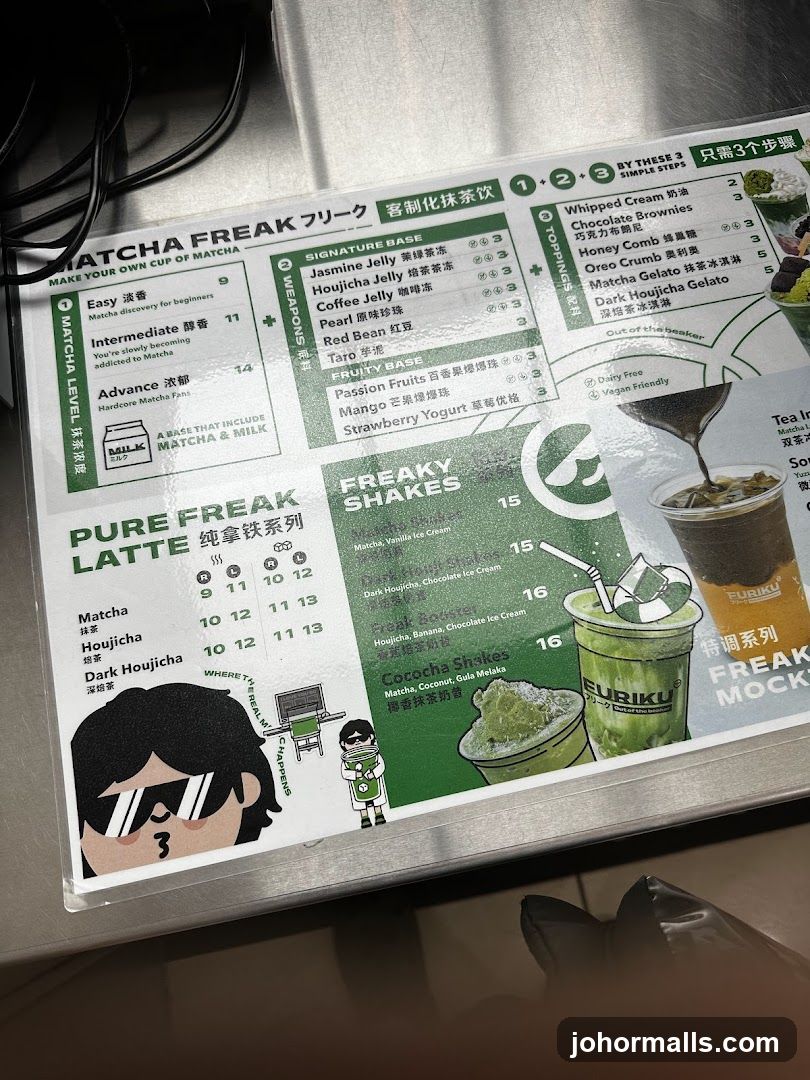 Matcha Freak Menu