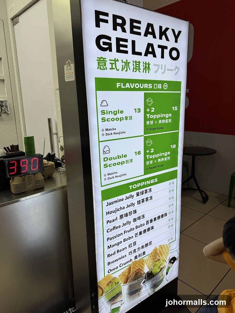 Freaky Gelato Menu