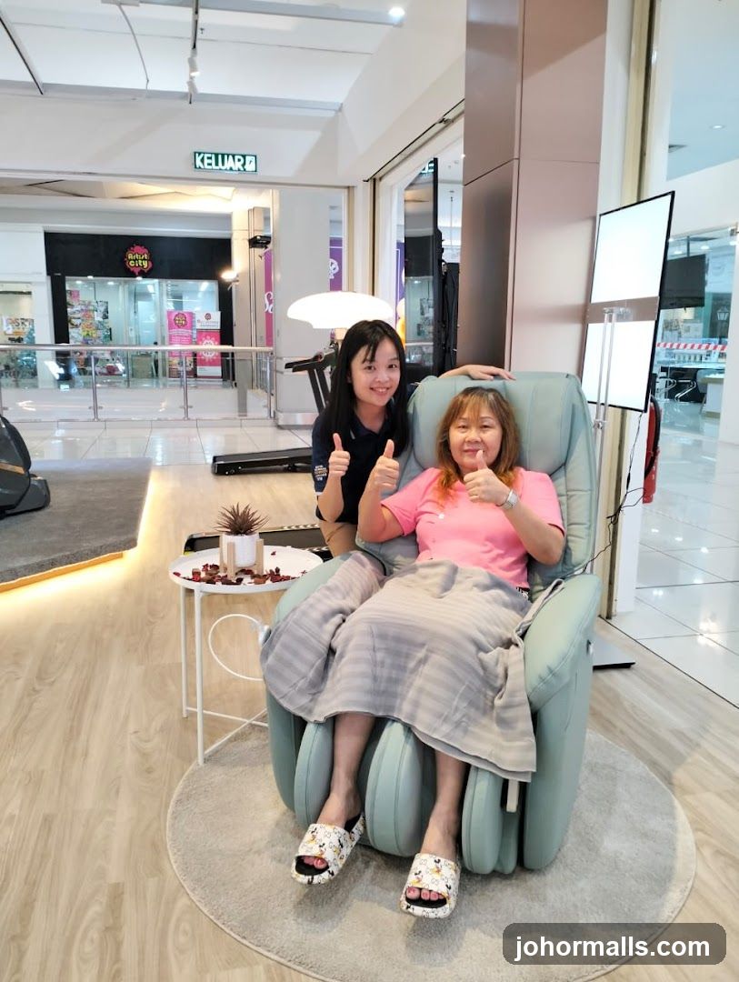 Two Women Enjoying a Massage Chair