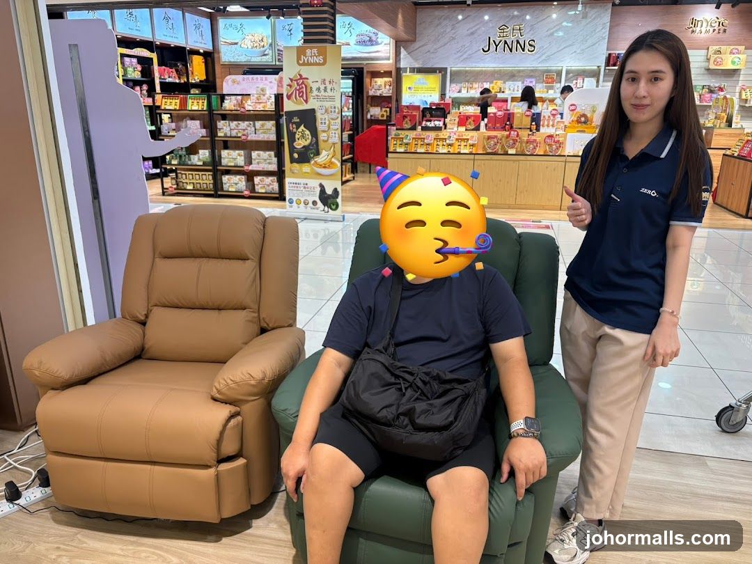 Store Interior with Recliners and Staff