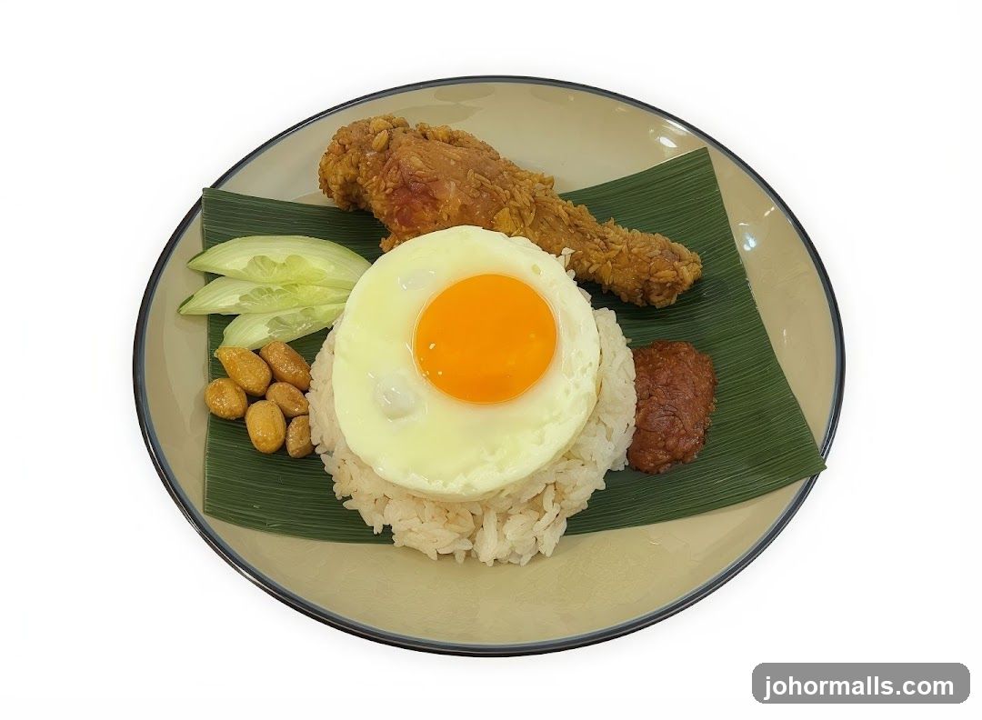 Nasi Lemak with Fried Chicken