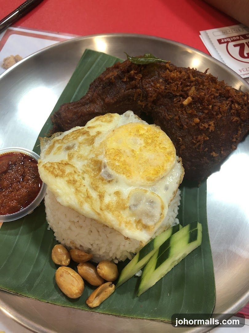 Nasi Lemak with Fried Chicken