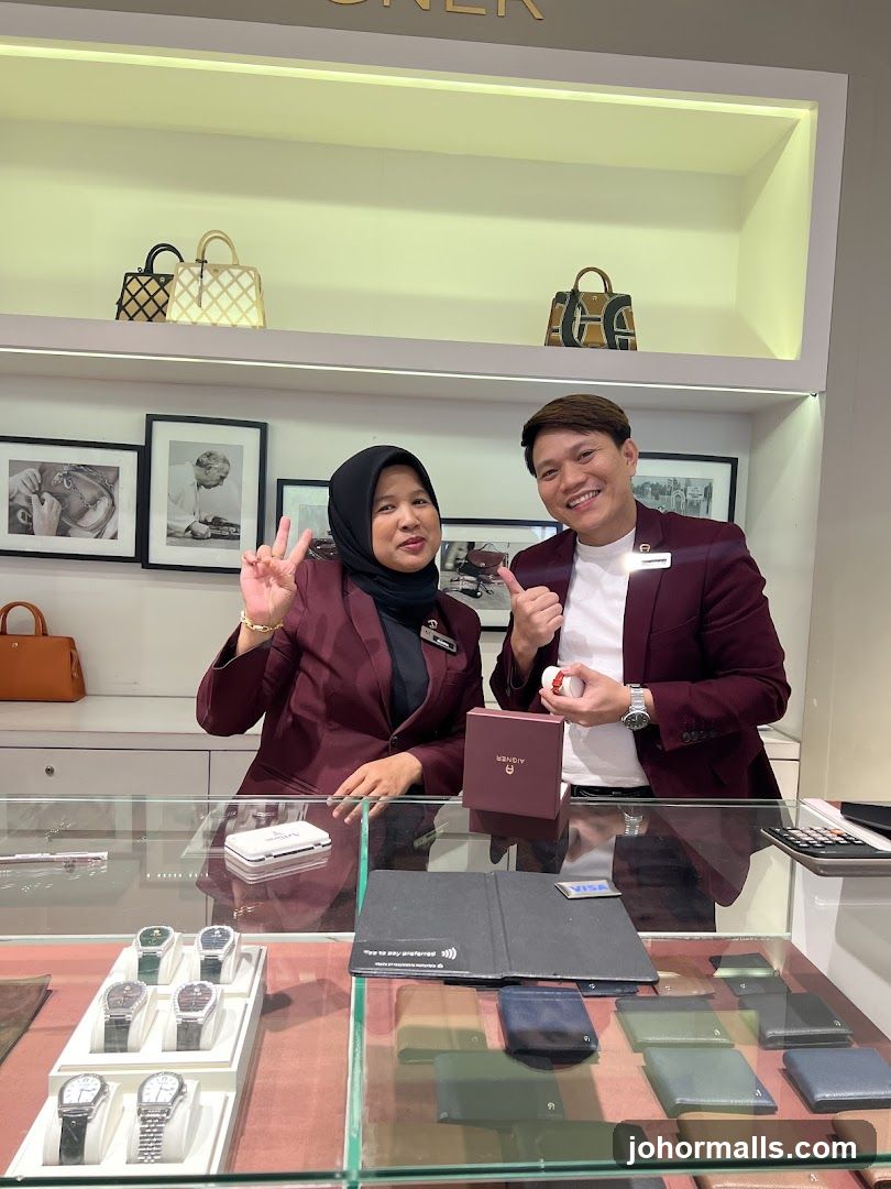 Store employees showing products