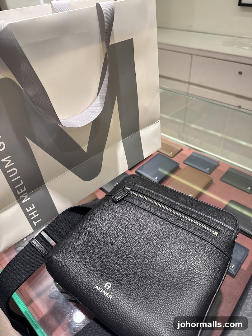 Black Aigner Bag and Shopping Bag