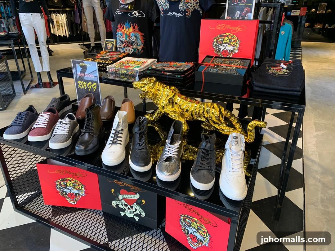 Ed Hardy Shoes and Apparel Display