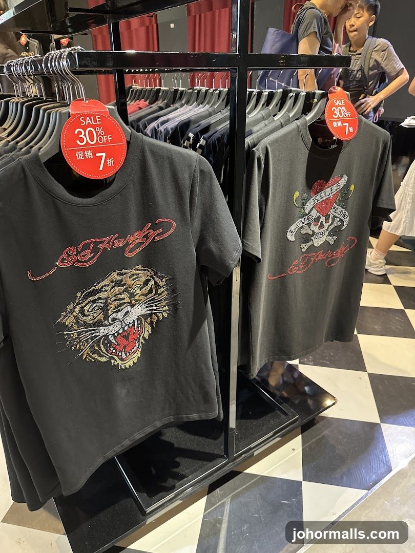 T-shirts on display