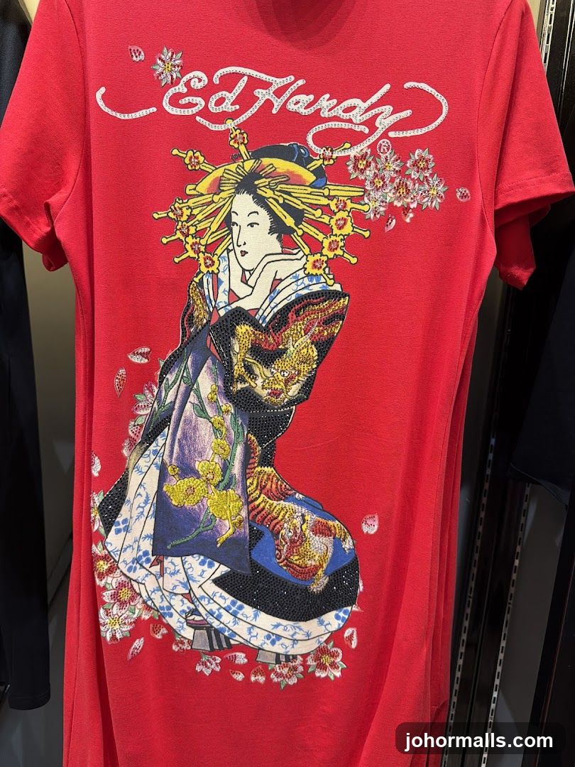 Ed Hardy T-shirt with Geisha Design