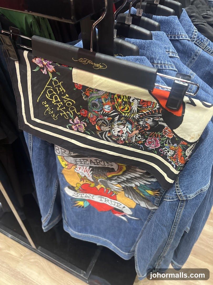 Ed Hardy Denim Jacket with Scarf