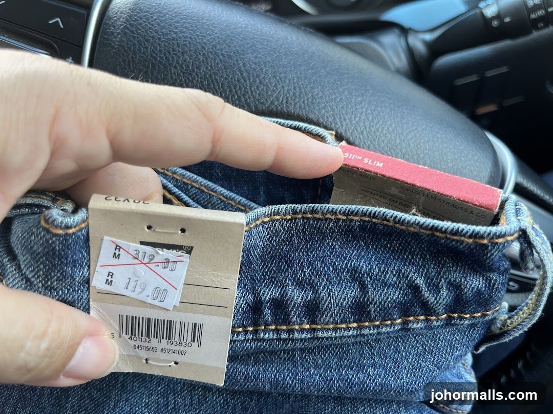 Jeans with price tag