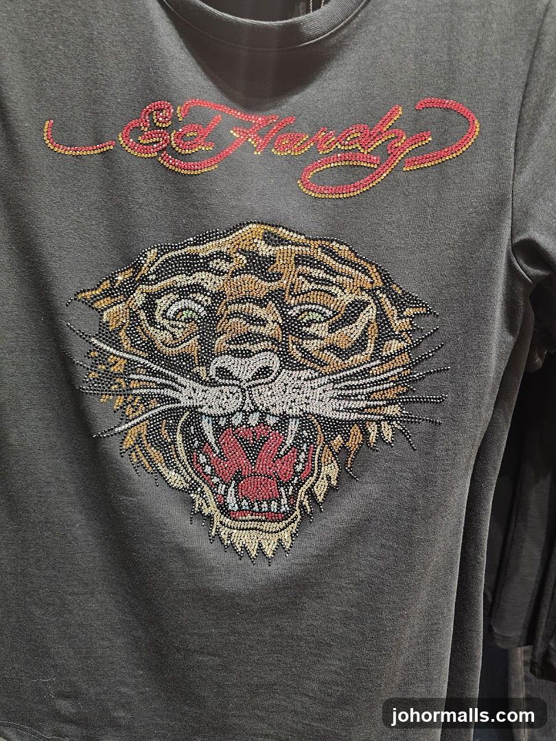 Ed Hardy T-shirt with Tiger Graphic