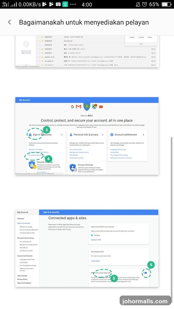 Google Account Security Settings
