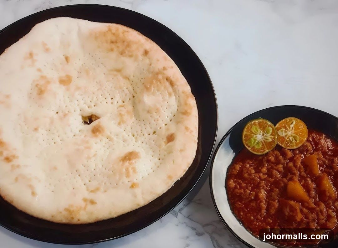 Flatbread with Stew and Lime Slices