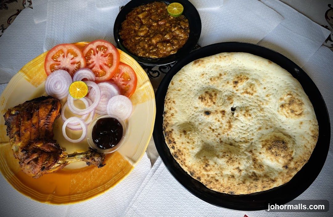 Grilled Chicken with Naan and Side Dish