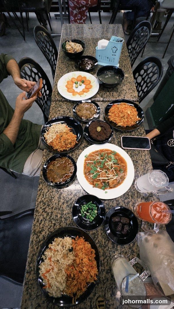 Table with food and drinks
