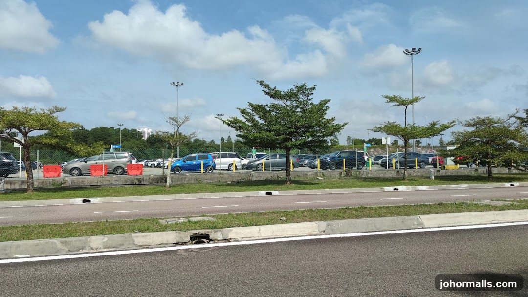 Parking Lot with Cars and Trees