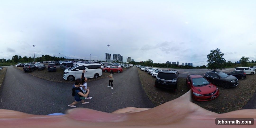 Parking Lot with Cars and People
