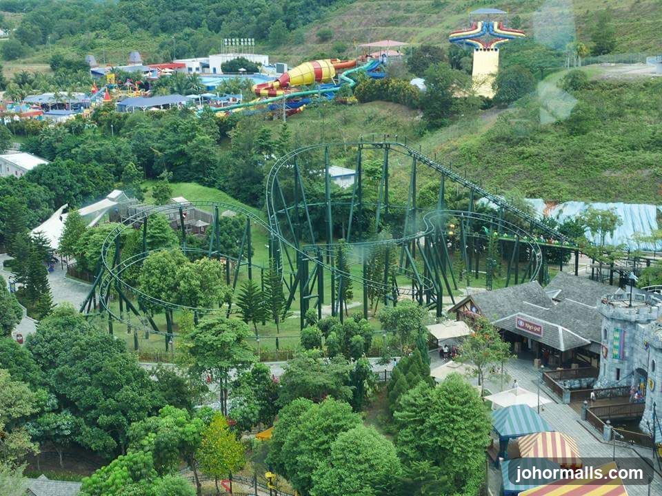 Amusement Park with Roller Coaster and Water Slides