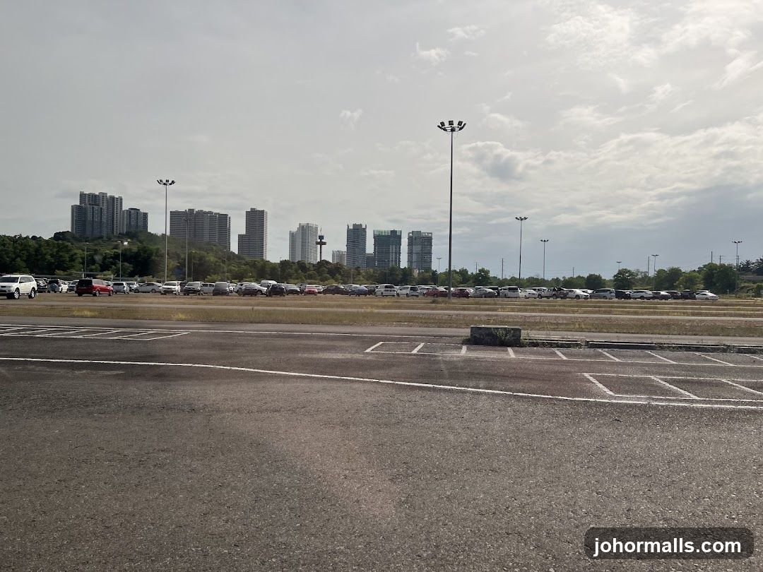 Parking Lot with City Skyline