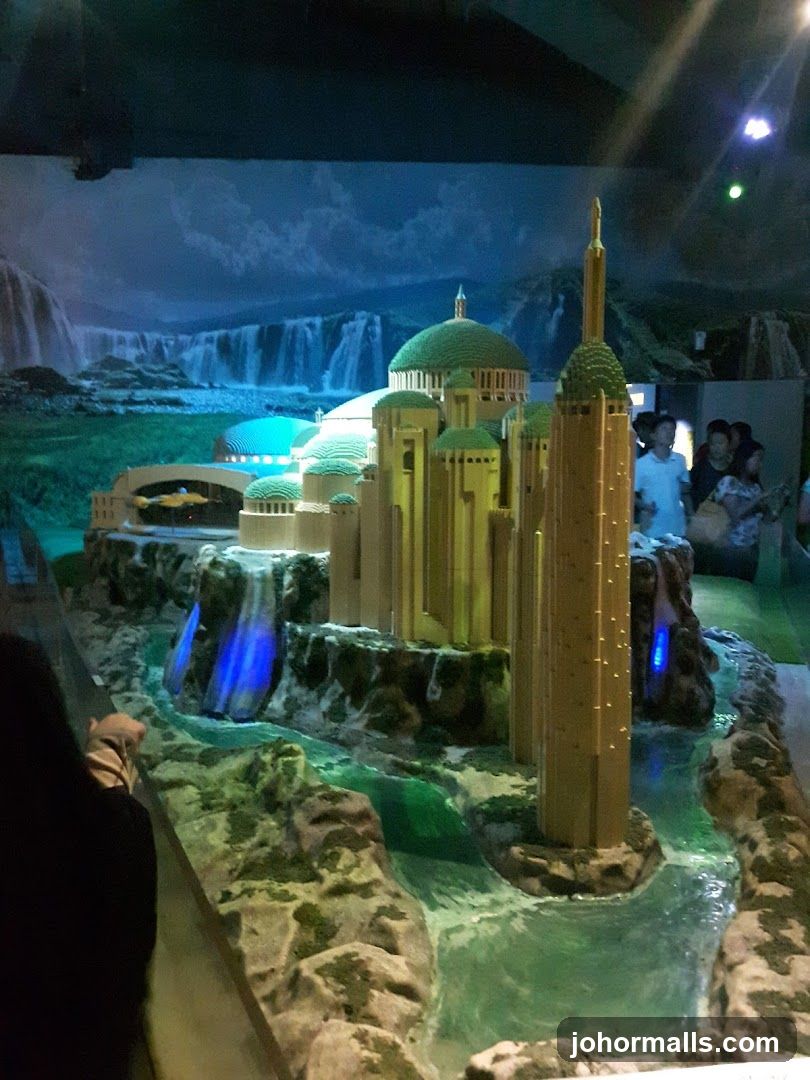 Lego Model of a City with Waterfalls