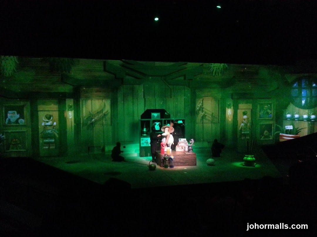 Animated Scene with Character at Counter