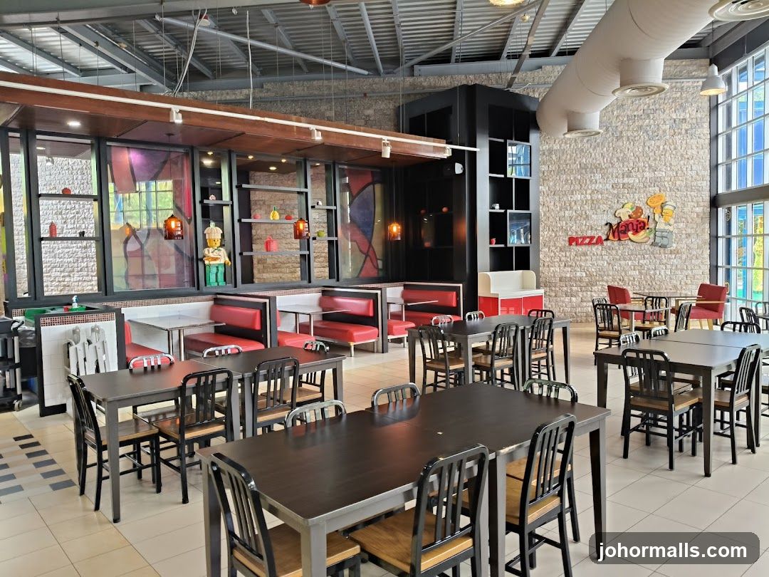 Restaurant Interior with Pizza Sign