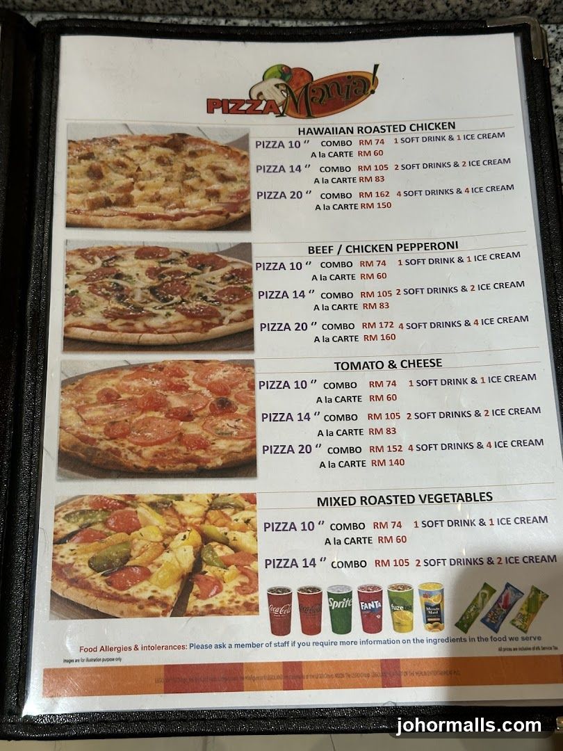 Pizza Mania Menu