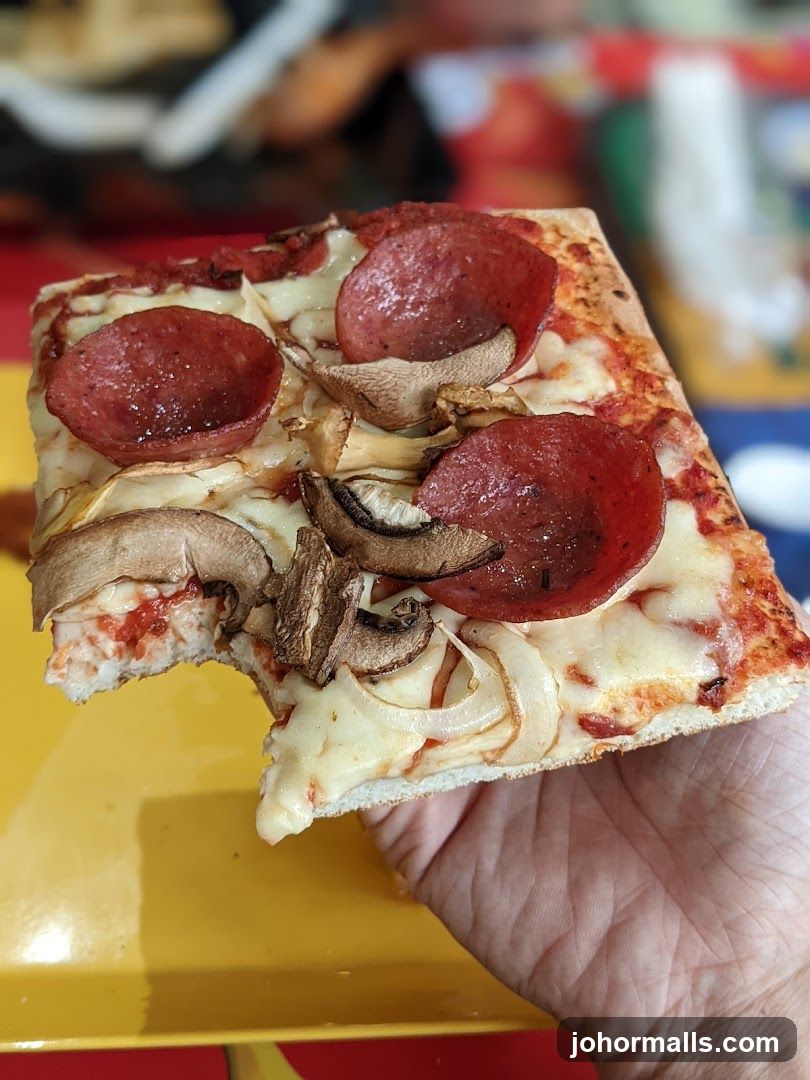 Pepperoni and Mushroom Pizza Slice