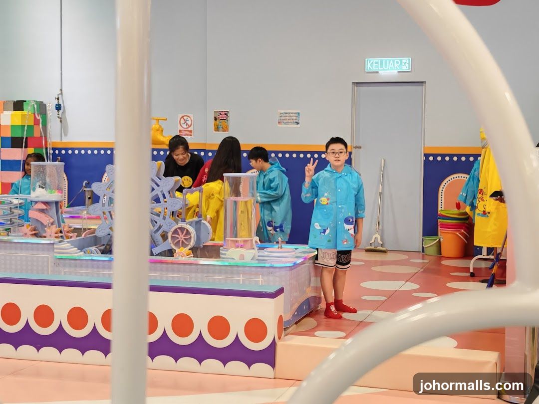 Children playing in a water park