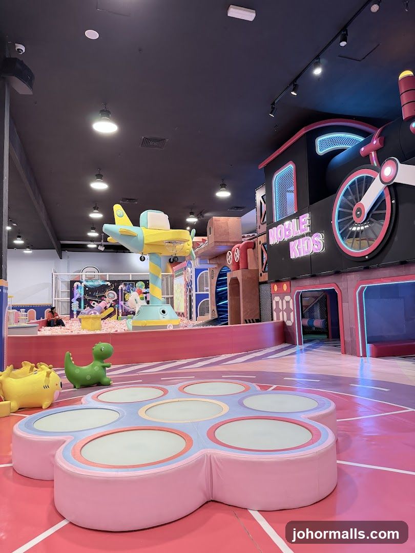 Indoor Playground with Train and Airplane Attractions